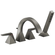 Delta Faucet T4746-KS Trillian Roman Tub Trim with Hand Shower, Black Stainless