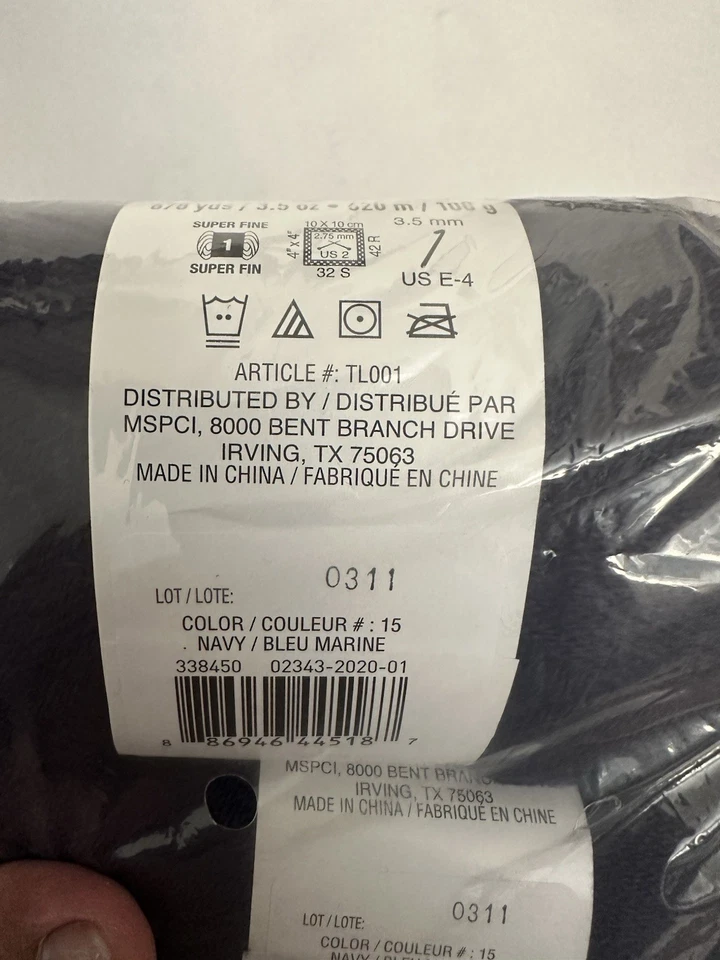 3 madejas lazos e hilos Woolike Simili-Laine hilo azul marino, #4, 3,5 OZ, 678 yardas Foto 3 de 4