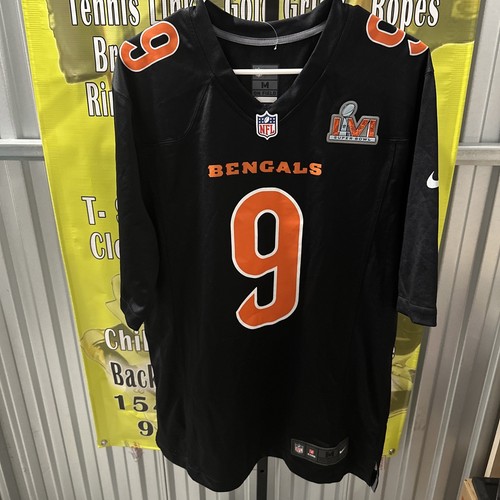 Maglia Nike Cincinnati Bengals Joe Burrow #9 Super Bowl LVI uomo media limitata