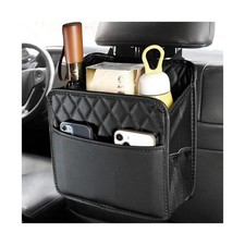 Car Back Seat Organizer, Foldable Leather Backseat Hanging Storage Bag with A...