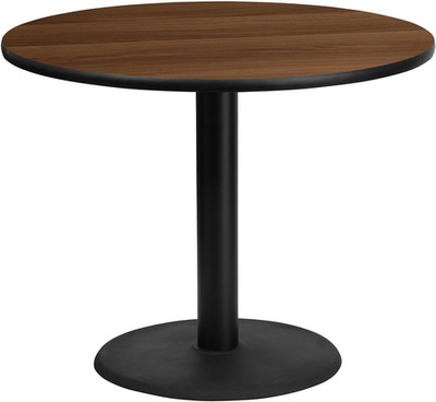 Graniss 36'' Round Walnut Table Top & 24'' Base - Chic & Sturdy Design