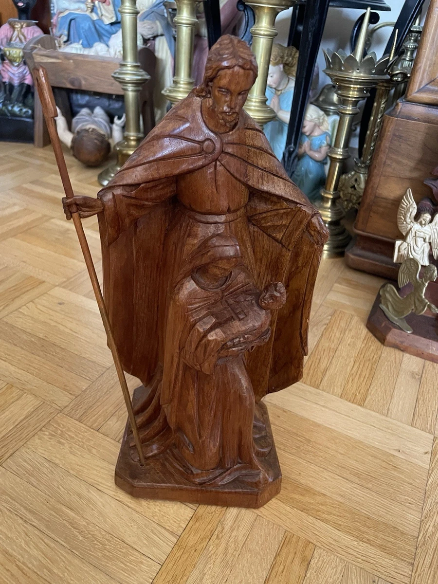 Heilige Familie Holzfigur Handgeschnitzt 35cm Josef Maria Jesuskind Südtirol alt