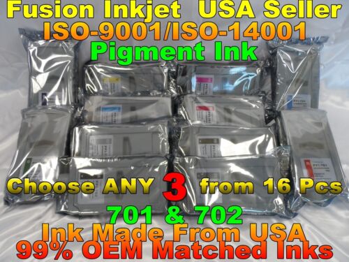 Any 3 tank fits canon ipf 8000 9000 8100 9100 8000s 9000s pfi 701 702 not oem h - Photo 1 sur 1