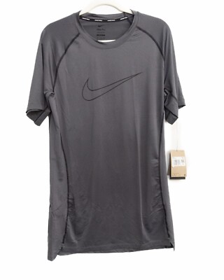 Nike Pro Mens Dark Gray T-Shirt Dri-Fit Short Sleeve Round Neck