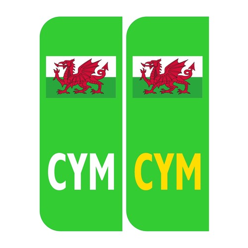 Cymru-Coche Etiqueta De La Ventana-Bandera Gales Dragón Galés Rugby Signo De Paí - Foto 13