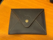 Leather Envelope Wallet Credit Card Holder - RFID, snap closure, compact