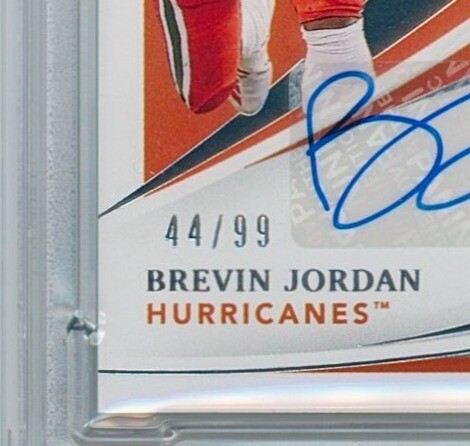 2021 Immaculate Collegiate #85 Brevin Jordan RPA Rookie Auto # /99 | PSA 8 view 3