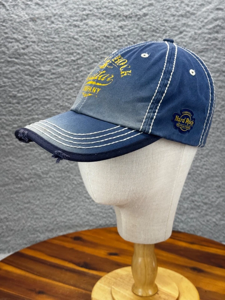 Gorra de mezclilla suave Hard Rock Guitar Company Hollywood Florida con hebilla trasera Foto 2 de 4