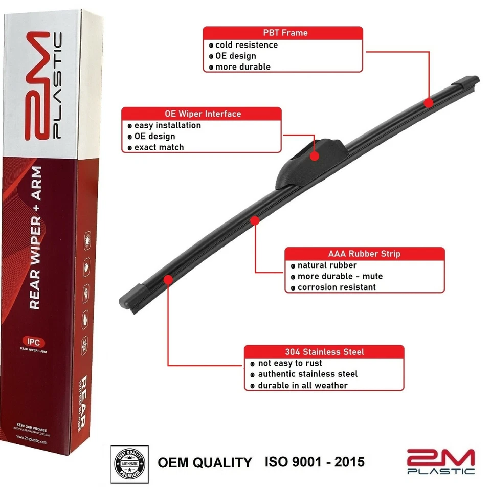 Brazo y cuchilla limpiaparabrisas trasero para Hyundai Elantra GT 2013 - 2017 calidad OEM Foto 3 de 3