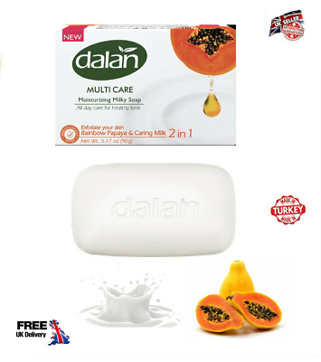 Dalan Multi Care Papaya & Milch Seife Bar Gesicht & Körperwäsche Ultra Feuchtigkeitscreme 90g