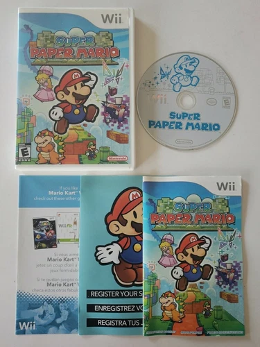 Super Paper Mario (Nintendo Wii, 2007) Complete CIB Tested / VGC
