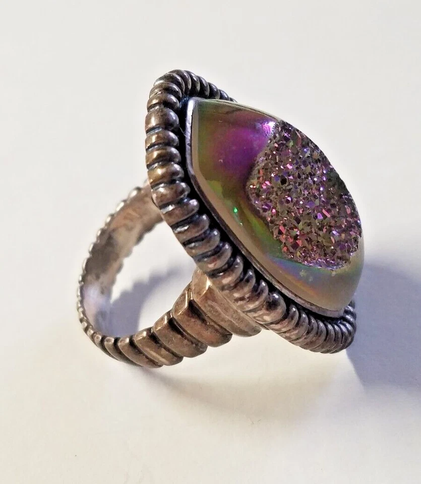 Anel Drusy roxo prata esterlina tamanho 11,5 latão tipo metal 3090 - Imagem 4 de 4