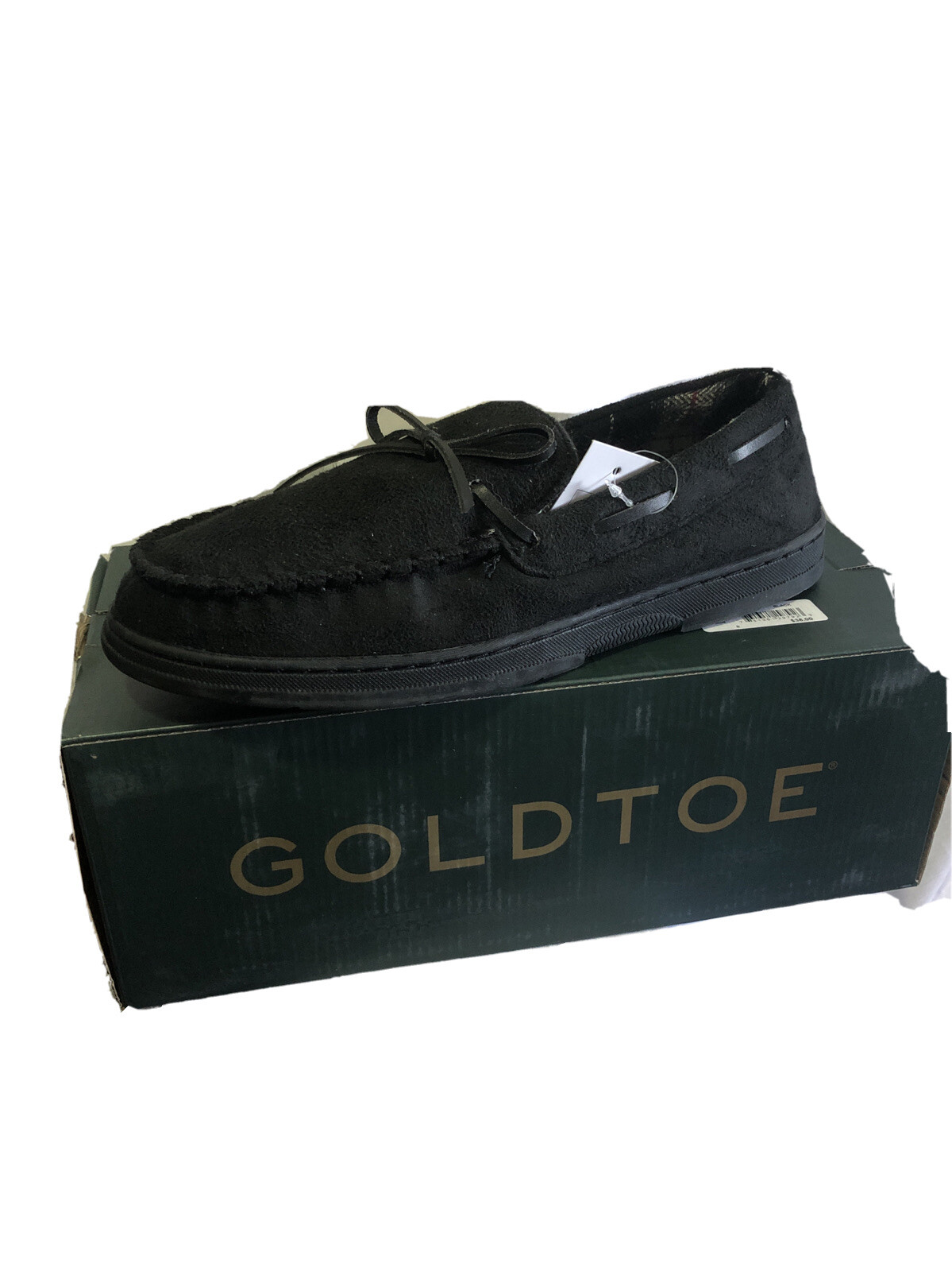 PANTOFOLA D’ORO Pantofole da uomo G Toe con memory foam nero e quadri taglia small (7 8) nuove