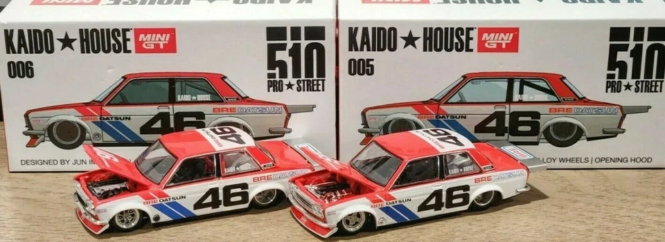 KAIDO HOUSE MINI GT 1971 DATSUN 510 JUEGO DE AUTOS DE IMPORTACIÓN COLECCIONABLES #G005 y #G006 Foto 2 de 4
