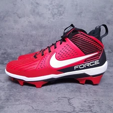 NIKE Force Savage Pro 3 Football Cleats Mens Size 12 Red Black White Bred Nby