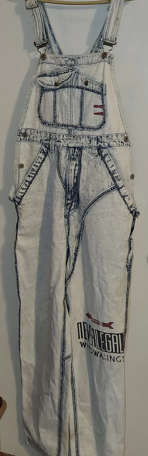 Vintage NEVER LEGAL ACID Washed Bibs