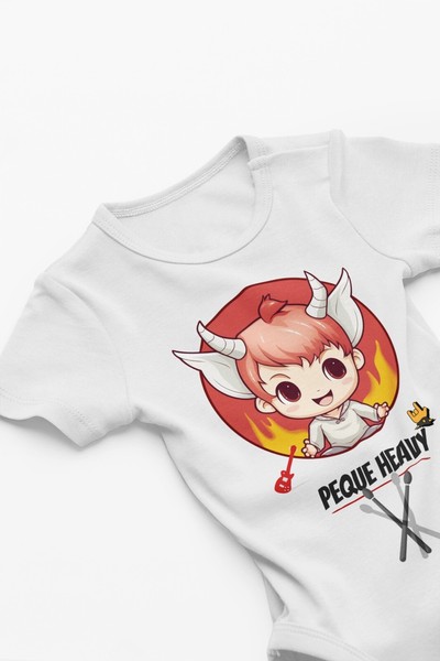 Body bebé PEQUE HEAVY. bebé rockero metalero. Manga larga o corta. 100% algodón