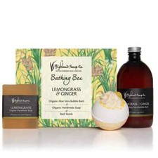 The Highland Soap Company Organic Lemongrass & Ginger Bathing Box Gift Set
