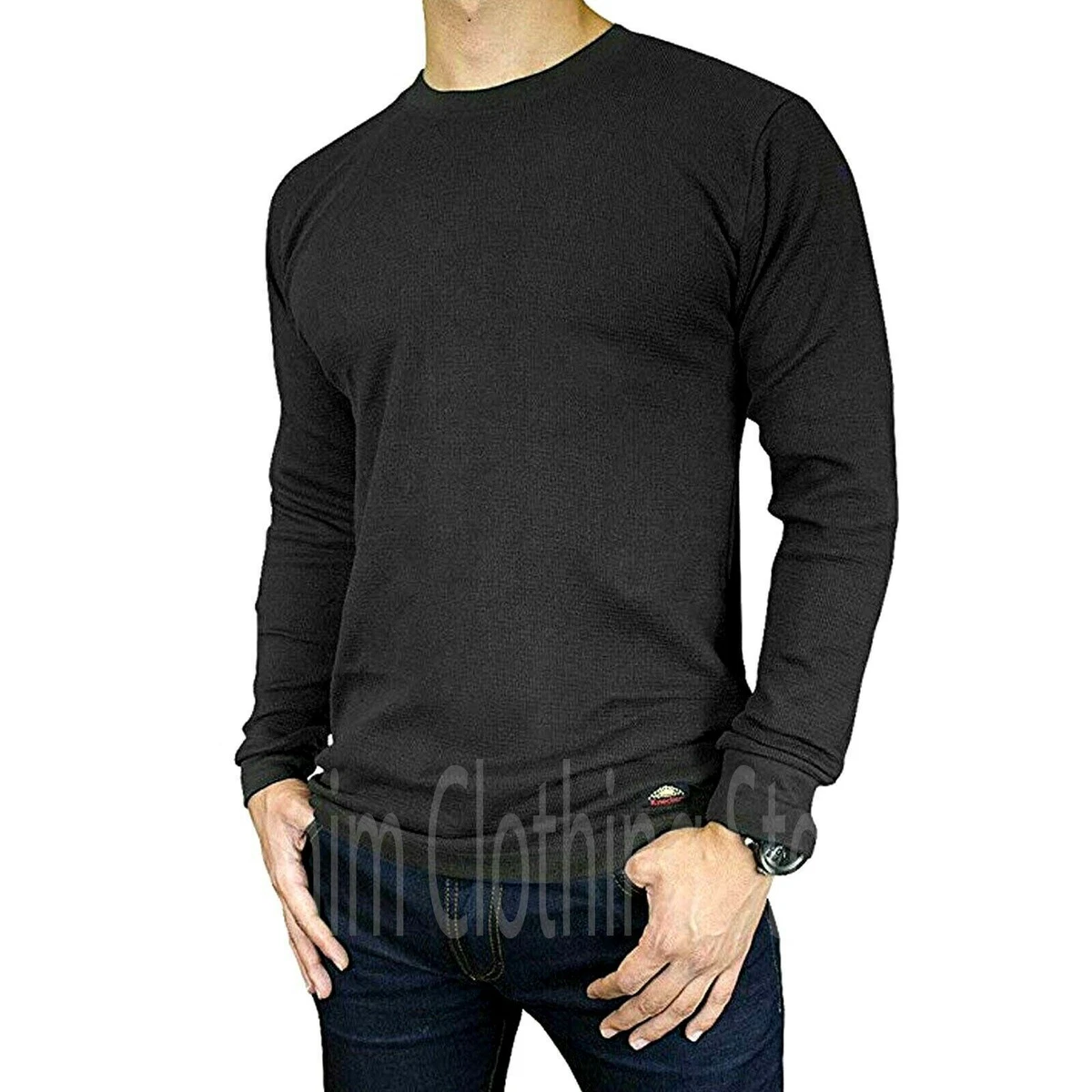 Men Thermal Shirts Long Sleeve Shirts Base Layer Underwear Waffle Cold Weather