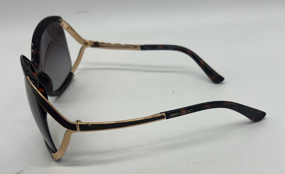 Gafas de sol Jimmy Choo Beatrix/S 9JEHA marrón tortuga y dorado marco de gran tamaño Foto 4 de 4
