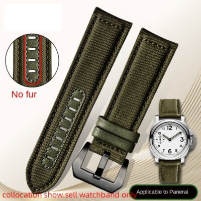 Nylon Rindsleder unten Uhrenarmband für Panerai PAM111 441 Jeep Canvas Dermis...