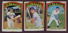 1972 Topps High # Blank Back Lot 717 Dal Canton, 763 Hansen, 728 Hopkins, Royals
