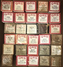 Lot Of 30 Vintage QRS Player Piano Word Rolls