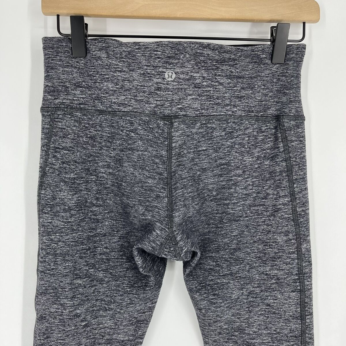 Lululemon Tight Size 6 Women Heather Gray Run Turn Around Ruched Ankle High  Rise
