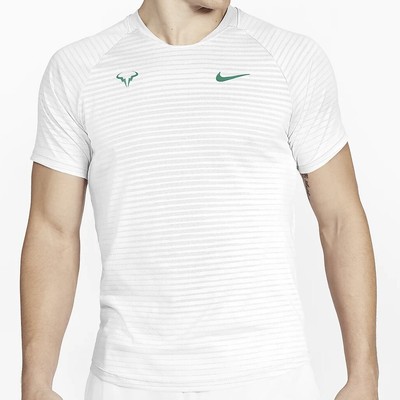 NIKE Rafa Nadal AeroReact Slam Tennis Shirt CI9152-100 White/Green (MEN'S  LARGE) | eBay