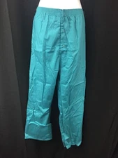 QTY 2 BRAND NEW SEWING SOURCE Scrub Pants Elastic Waist Snap Buttons Small Teal