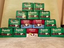 VINTAGE DEPEND Fitted Maximum Protection Adult Diapers LOT - SIZE LARGE