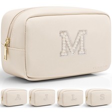 Small Monogrammed Cosmetic Bag Makeup Organizer for Mom Women Travelers
