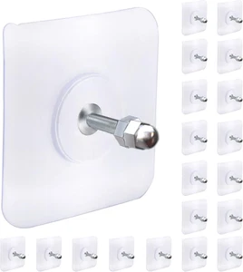 Heavy Duty Adhesive Hooks, Wall Hooks for Hanging, Screw Free Sticker, Seamless - Picture 1 of 12