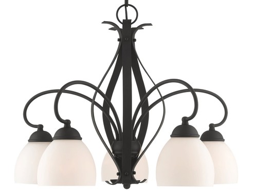 Livex Lighting 4775 Brookside Down Lighting 1 Tier Chandelier - Black