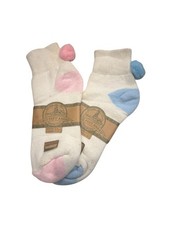 VTG Cotton Blend Socks Pom Pom Tennis 9-11 NOS Women's Mens Low Cut ONE PAIR