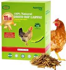 11 LBS Dried Black Soldier Fly Larva - 100 Natural BSF Larvae - 85X More Cal...