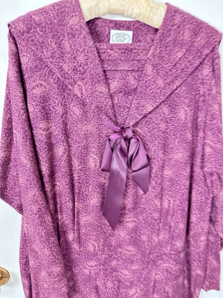 Vestido midi vintage años 80 Laura Ashley eduardiano cintura caída cuello marinero hecho en casa  Foto 3 de 4