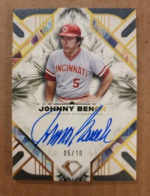 2025 Topps Diamond Icons Johnny Bench Auto 5/10 Uniform Number Match Reds #AC-JB