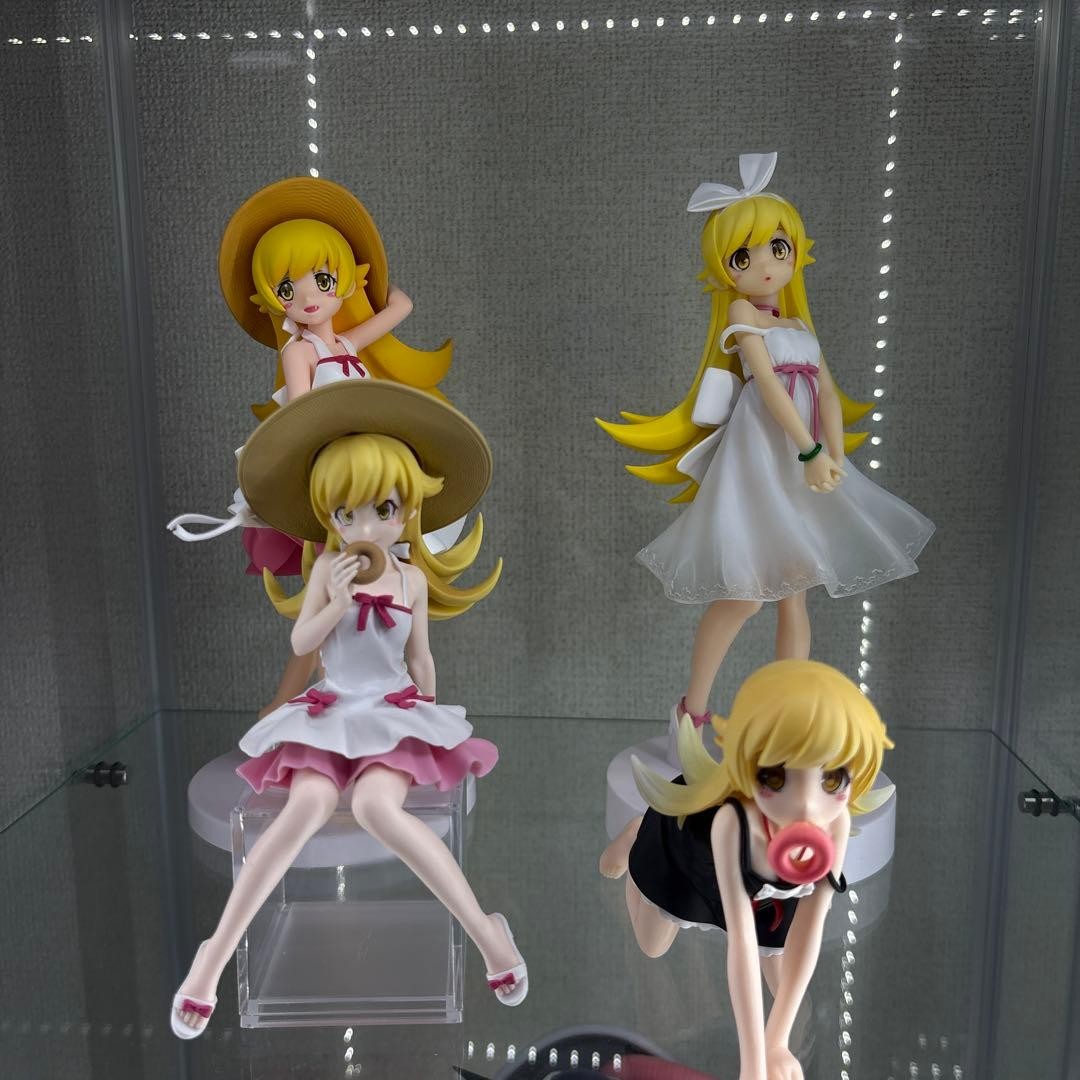 Juego de 4 figuras de anime coleccionables Shinobu Oshino Prize auténticas Japón