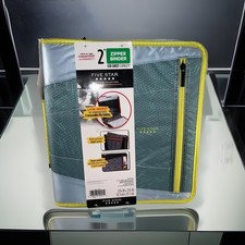2 Five Star Zipper Binder 3-Ring 3 File Folders 4 FREE STRETCHABLE BOOK COVERS