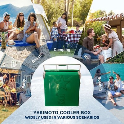 Heineken Classic Green Metal 13L/14Qt Cooler Box, Portable