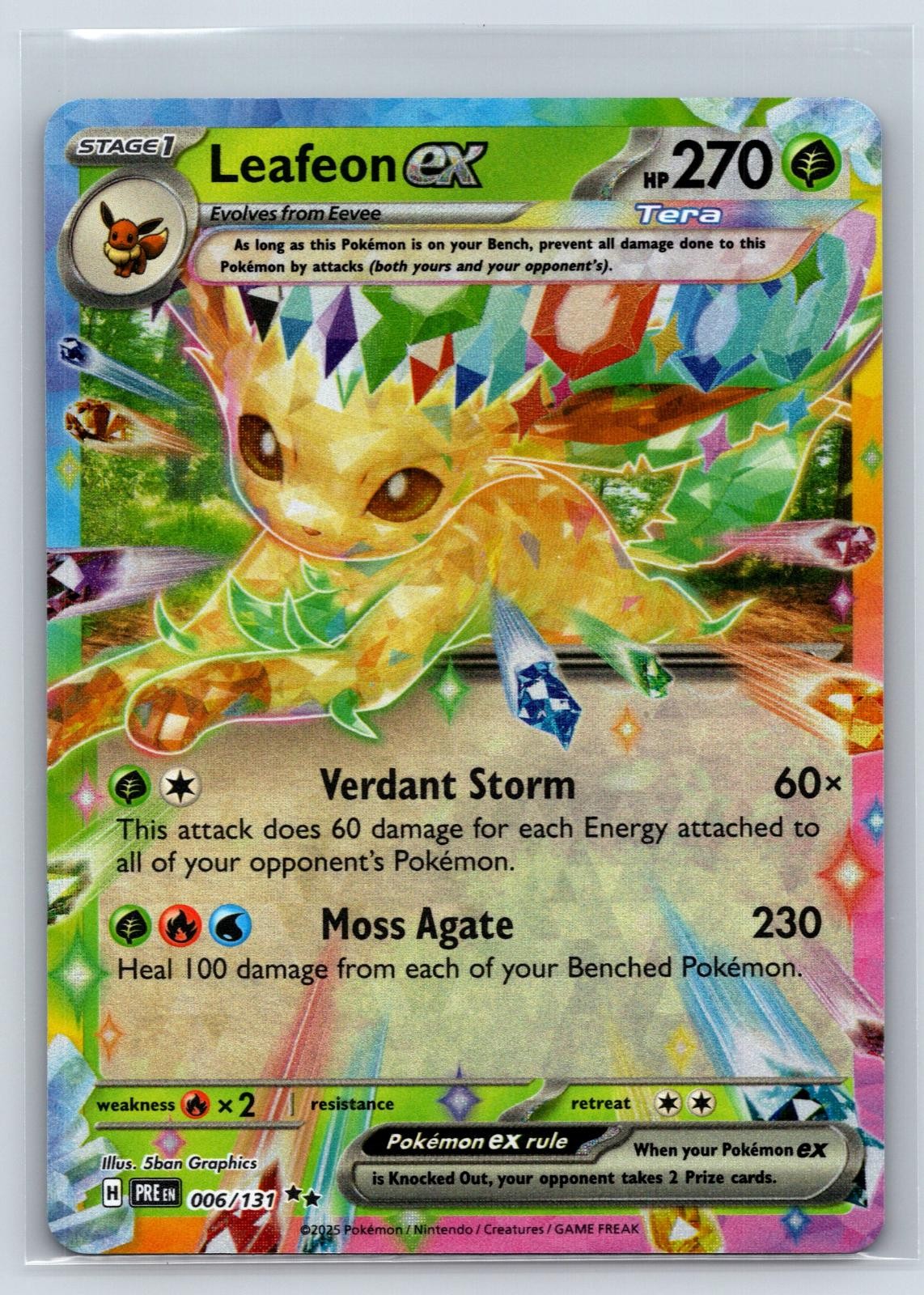 Leafeon ex 006/131 Holo Double Rare Prismatic Evolutions Pokemon Near Mint