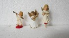 3 Engel Figuren alt Bakelit Hartplastik verschieden antik Weihnacht Deko RAR