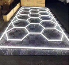 14 Hexagon Hex LED Lighting Car Detail Home Garage Workshop Retail Honeycomb UK