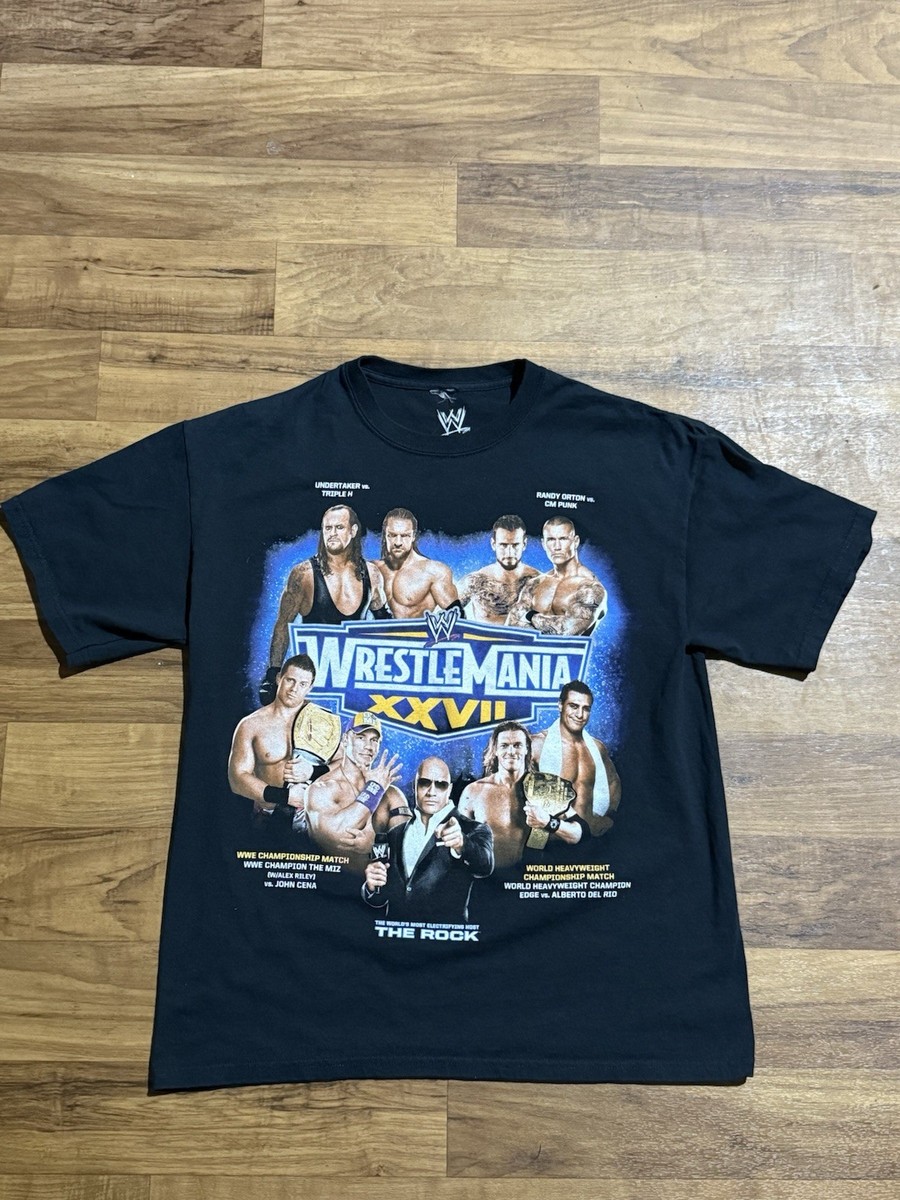 WWE Wrestlemania XXVII Match Card Men's T-Shirt Size Large | eBay