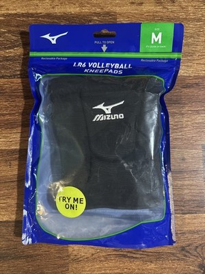 Mizuno LR6 Volleyball Kneepads Black Size Medium 6-3/4  Sleeve Length 