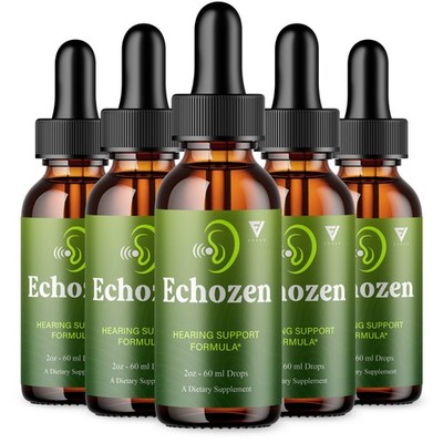 (5 Pack) EchoZen Drops, EchoZen Tinnitus Support Liquid Supplement (10oz)