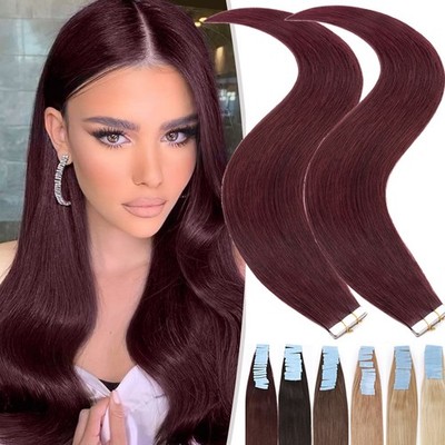 40PCS Tape In 100% Real Remy Human Hair Extensions Skin Weft Ombre 100g Thick US