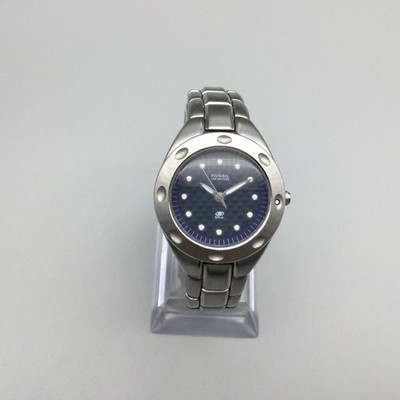 Fossil Silver Women’s Stainless Steel   Watch Fossil Blue, New Battery Fossil Blue Womens Watch 28mm Silver Tone Bracelet AM-3186  main image 2