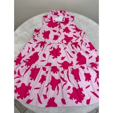 SHEIN Shirt Dress Womens XL Pink Floral Sleeveless Button Front Midi NEW!